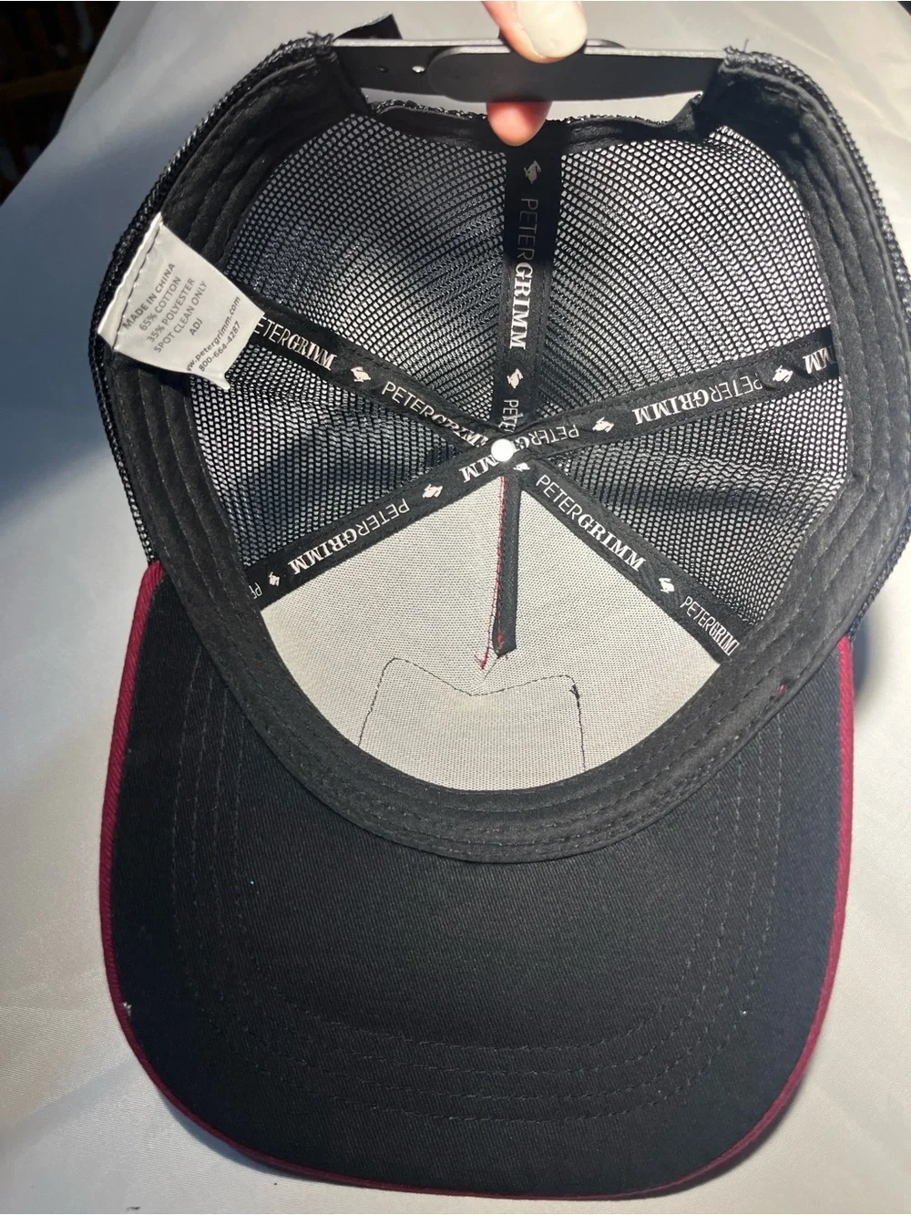 Peter Grimm Burgundy and Black Grateful Dead Skull Trucker Hat Mesh Back unisex